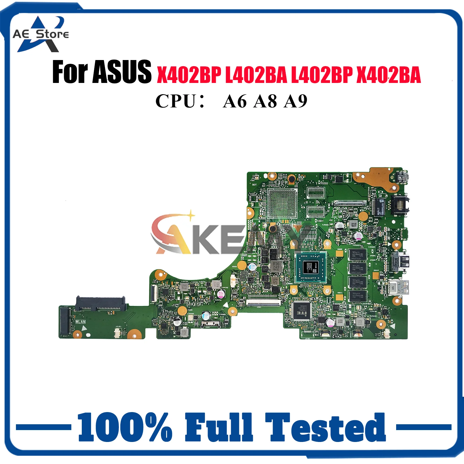 

E402BA Материнская плата для ноутбука ASUS EeeBook E402BA L402BP X402BA L402BA E402BP E402B X402BP Материнская плата с процессором A6 A8 A9 tests ОК