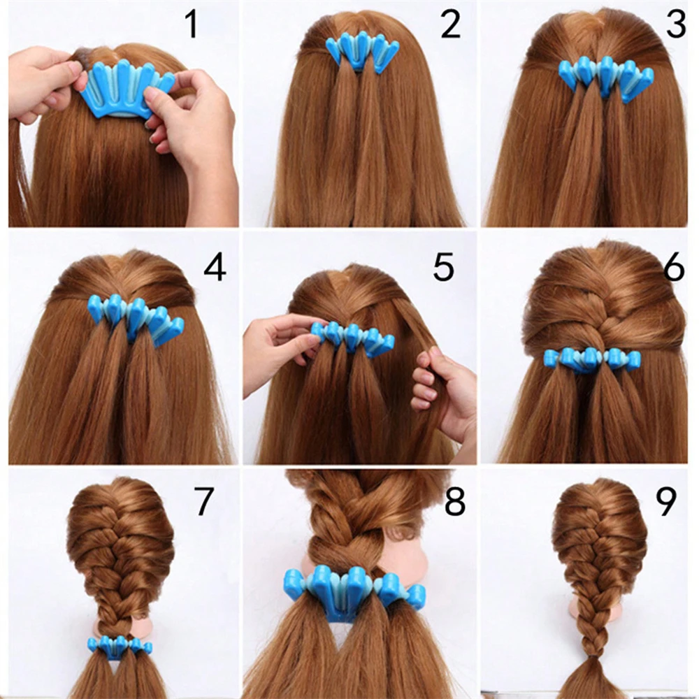 1pc Five Finger Sponge Hair Braider Twist Styling Braid Tool Holder Clip