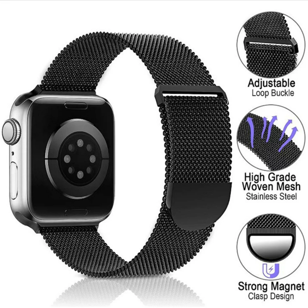 Milanese Strap for Apple Watch Ultra 2 49mm 10 9 8 7 46mm 42mm 45mm 41mm Breathable Bracelet iwatch Series 6 5 4 3 SE2 44mm 40mm