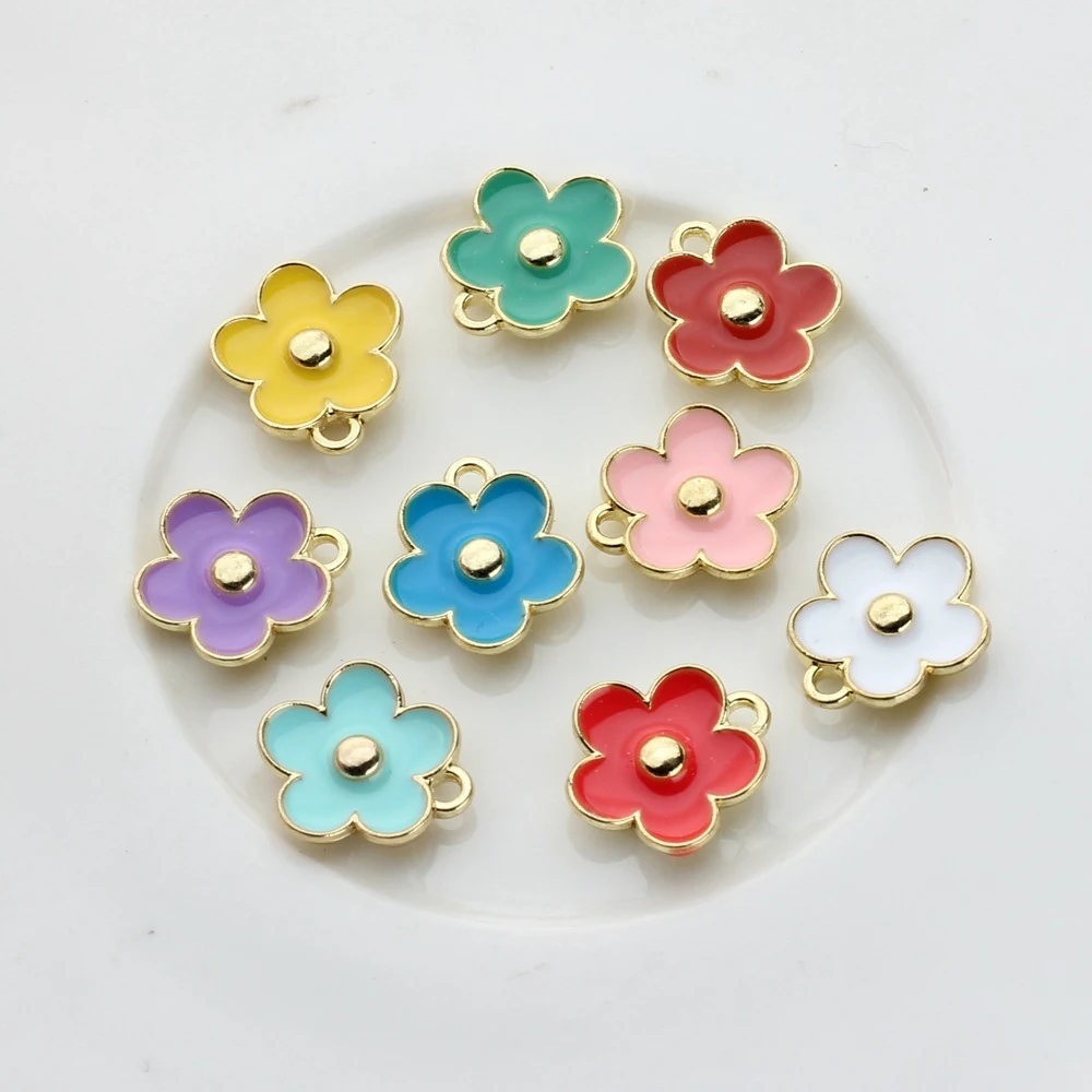 

10pcs Cute Color Plum Blossom Flower Pendant Earring Necklace Jewelry Making Accessories DIY Handmade Ornament Supplies Craft
