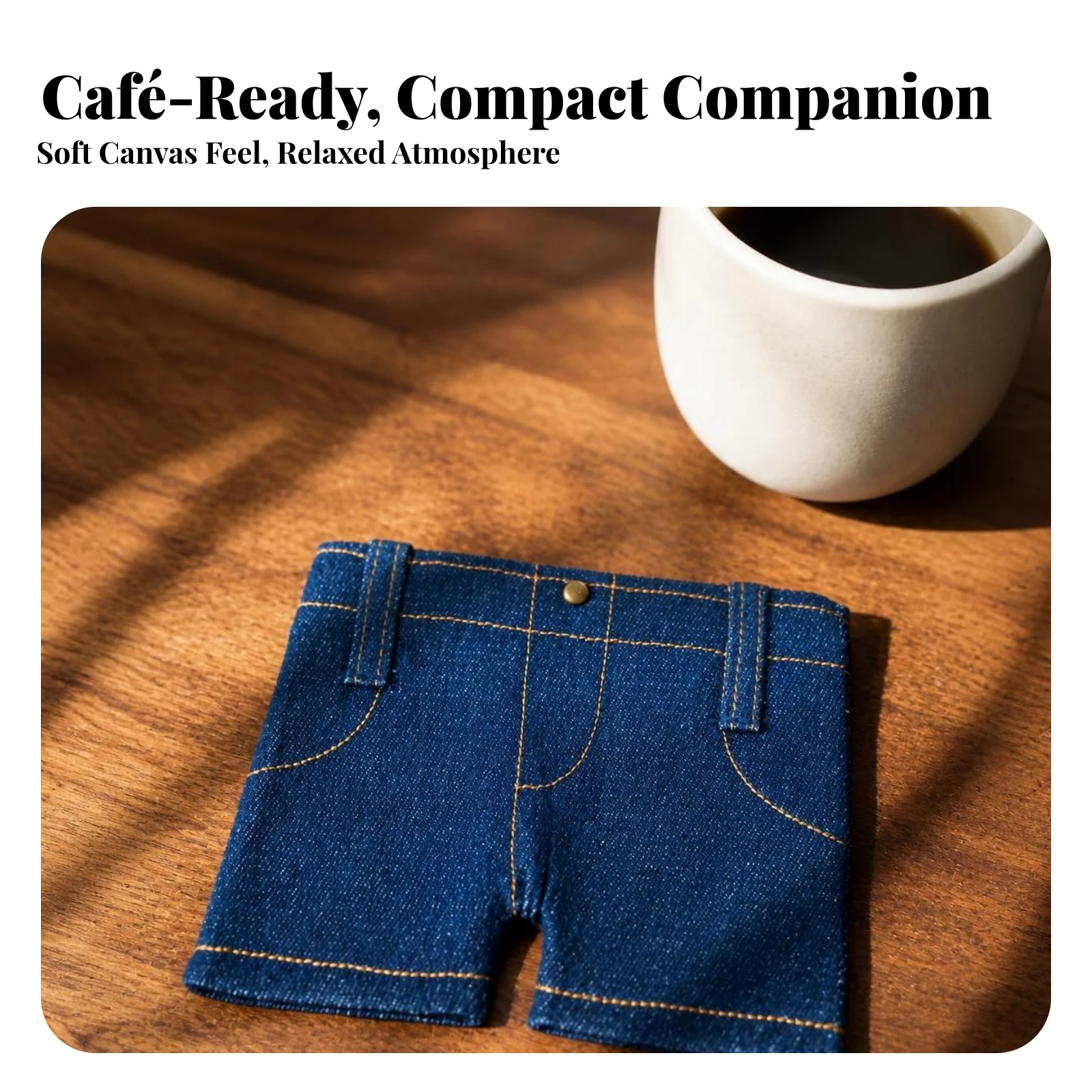 Denim Shorts Wallet Quirky Denim Shorts Pouch Wallet with Snap Button Slim Creative for Daily Use