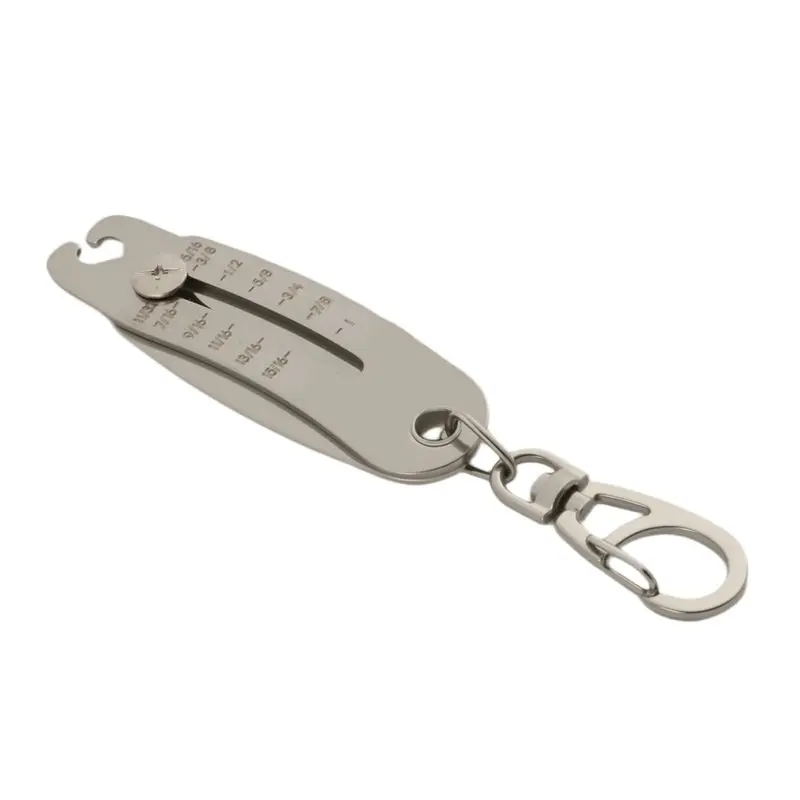 ABKJ-Portable Precise Thread Size Checker Keychain, Nut & Bolt Thread Size Checker Bolt Size Finder Keychain