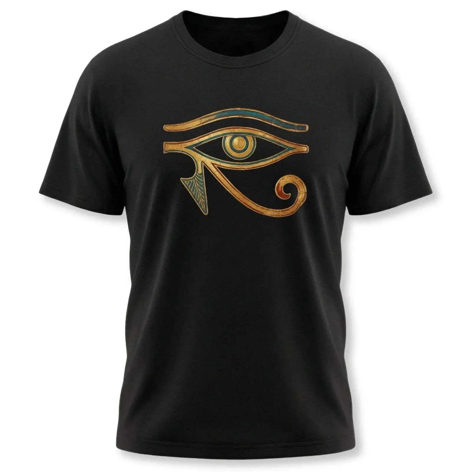 Golden Eye of Horus T Shirt Egyptian Mythology Symbol  vintage Washed graphic Versatile designer clothes homme Soft Unisex