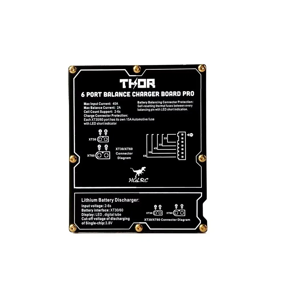 HGLRC Thor Pro 6 Port LIPO Balance Charger Board 40A XT60 XT30 Plug 2-6S LIPO Discharger for IMAX B6 ISDT Q6 Nano HOTA D6 Pro P6 view 6