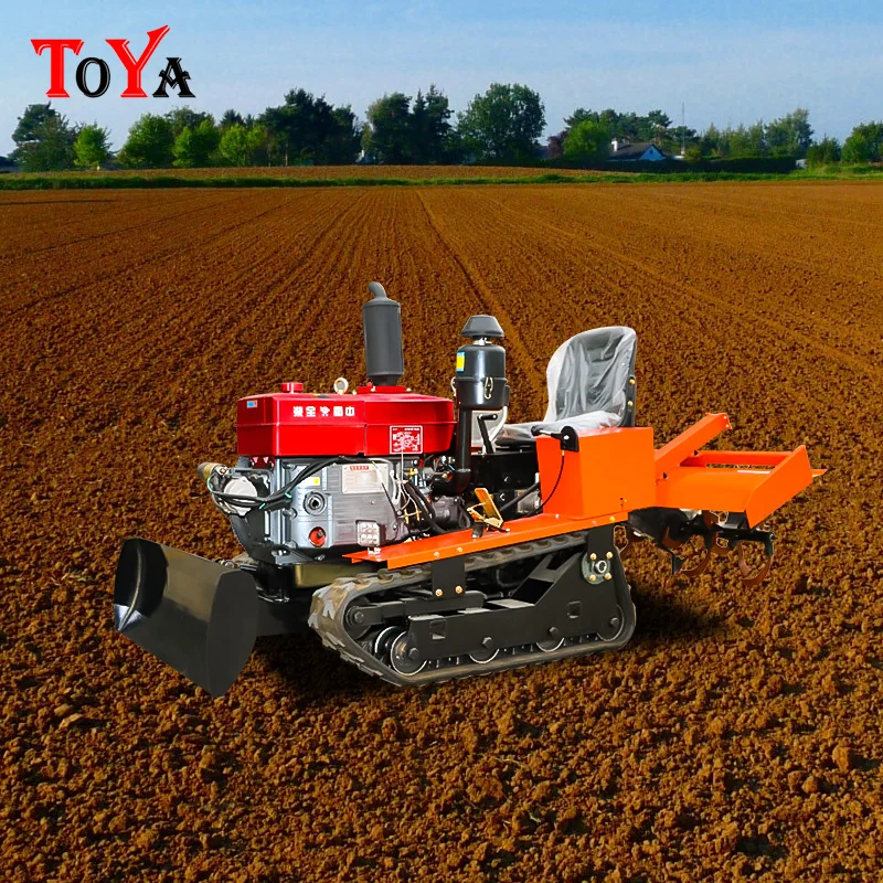 35HP/25HP durable compact rubber track powerful rotary cultivator mini tillage plough plowing machinery multipurpose customized