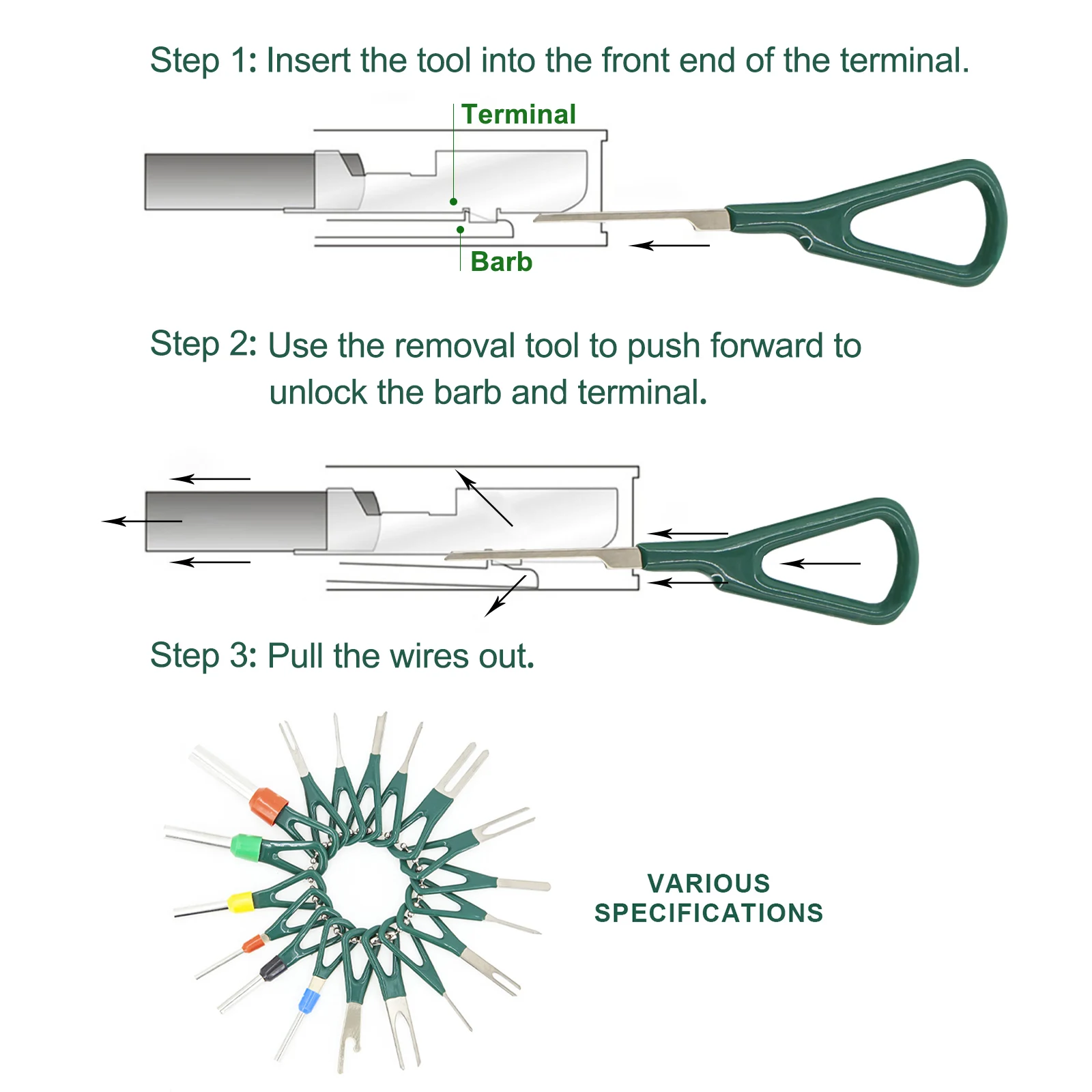 Car Terminal Removal Tool Kit Deutsch Wire Plug Connector Pin Extractor Puller Releasefor Car Terminal Plug DT DTM DTP Series