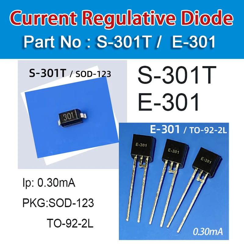 

Current Regulative Diode S-301T E-301 Sod-123 Current 0.3Ma Voltage 100V
