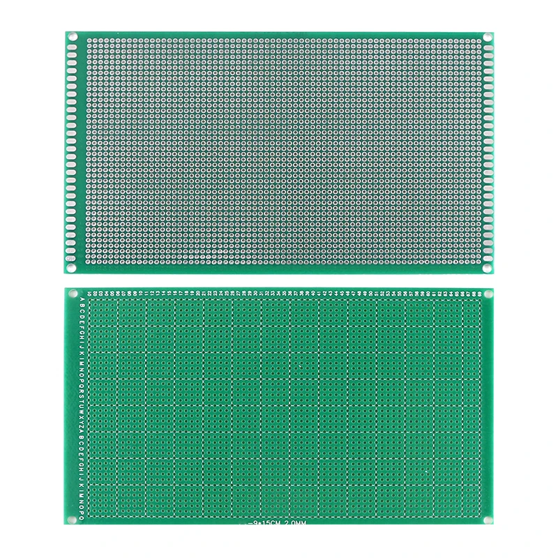 Single Sided Protótipo PCB Kit, Circuito Impresso Universal, DIY Breadboard Kit, Verde, 9x15cm, 10Pcs