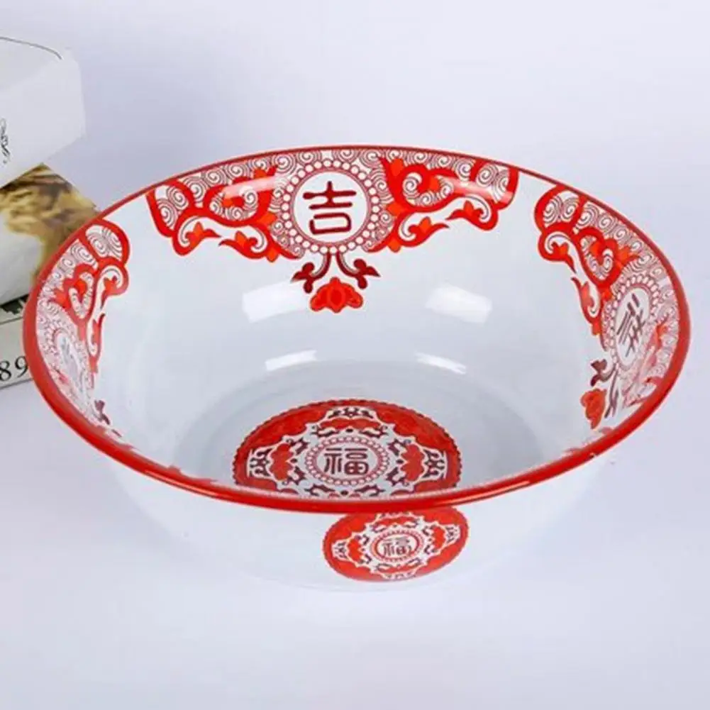 20/22/24 cm Antique Enamel Bowl Food Basin Easy Clean Dishes Large Capacity Thick Storage Plate Home Restaurant Kitchen Supply