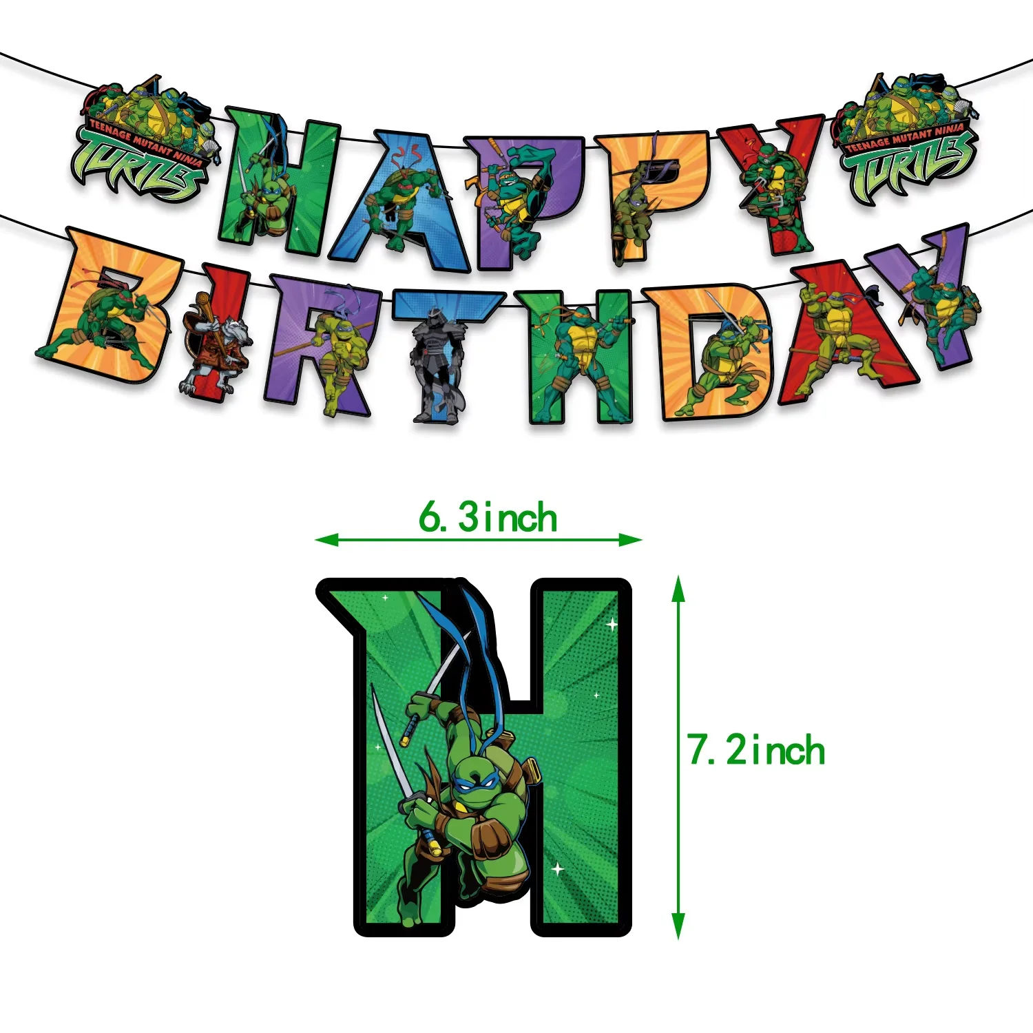 Super-Ninja-Turtles Cartoon-Themen-Party-Dekorationen Geschirr Teller Becher Tischdecke Ballons Baby-Shower-Party-Zubehör-Set – Detail 10