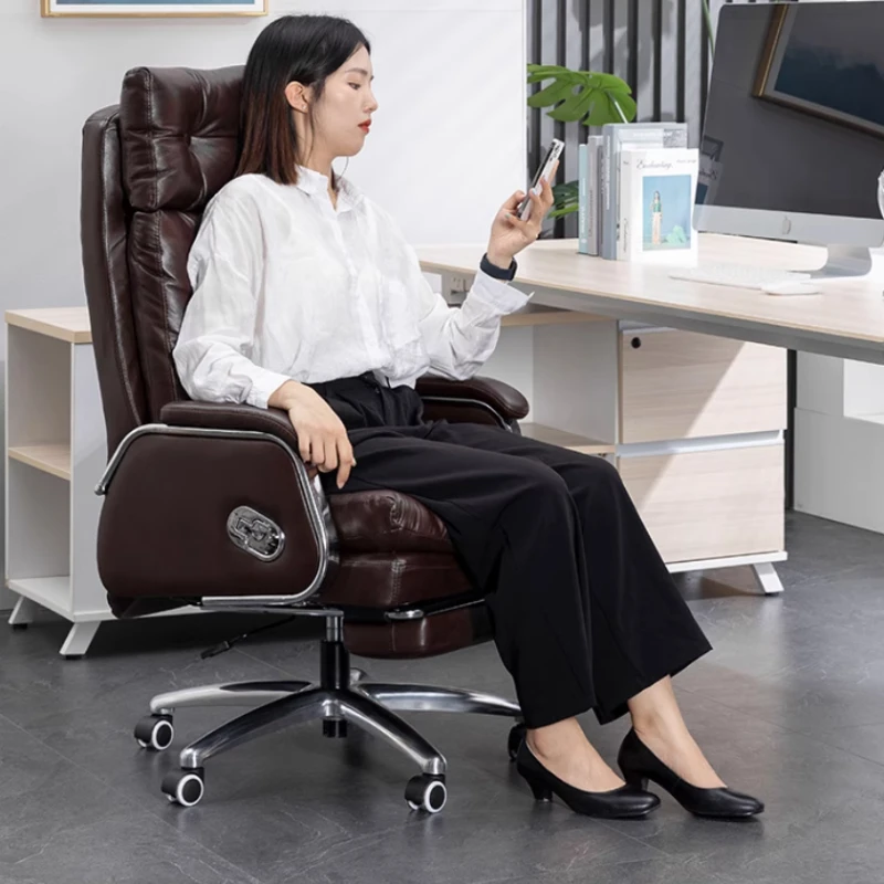 

Back Support Office Chair Luxury Design Swivel Ergonomic Office Chair Comfy Leather Silla De Oficina Furniture Accessories