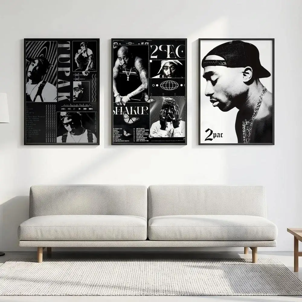 Poster HD art, waterproof, sticky wall, home decoration (living room, bedroom, bar), aesthetic Rapper T-Tupac S-Shakur