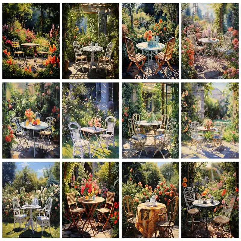 RUOPOTY Art DIY 5D Diamond Painting Diamond Mosaic Garden Diamond Painting Embroidery Hand-inlaid Rhinestone Home Decoration