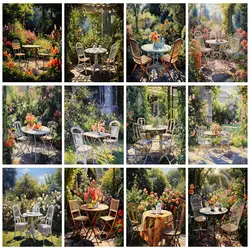 RUOPOTY Art DIY 5D Diamond Painting Diamond Mosaic Garden Diamond Painting Embroidery Hand-inlaid Rhinestone Home Decoration