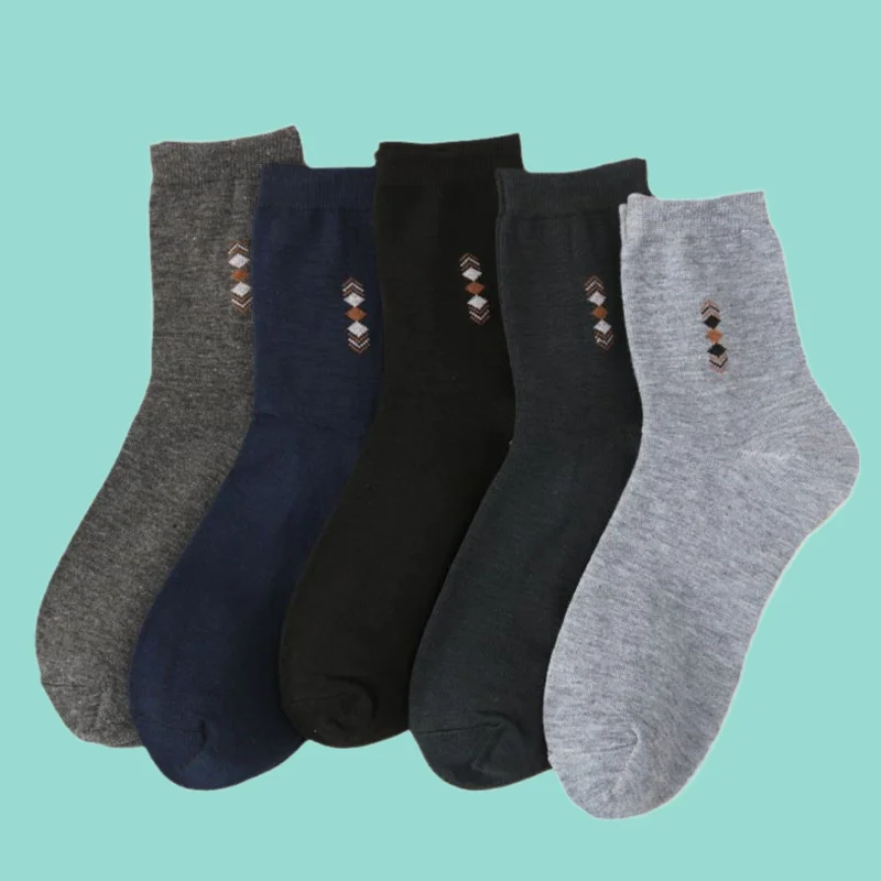 5/10 Pairs Men's Spring And Autumn Middle-aged And Elderly Socks Black Wear-resistant Deodorant Sweat-absorbent Mid-tube Socks