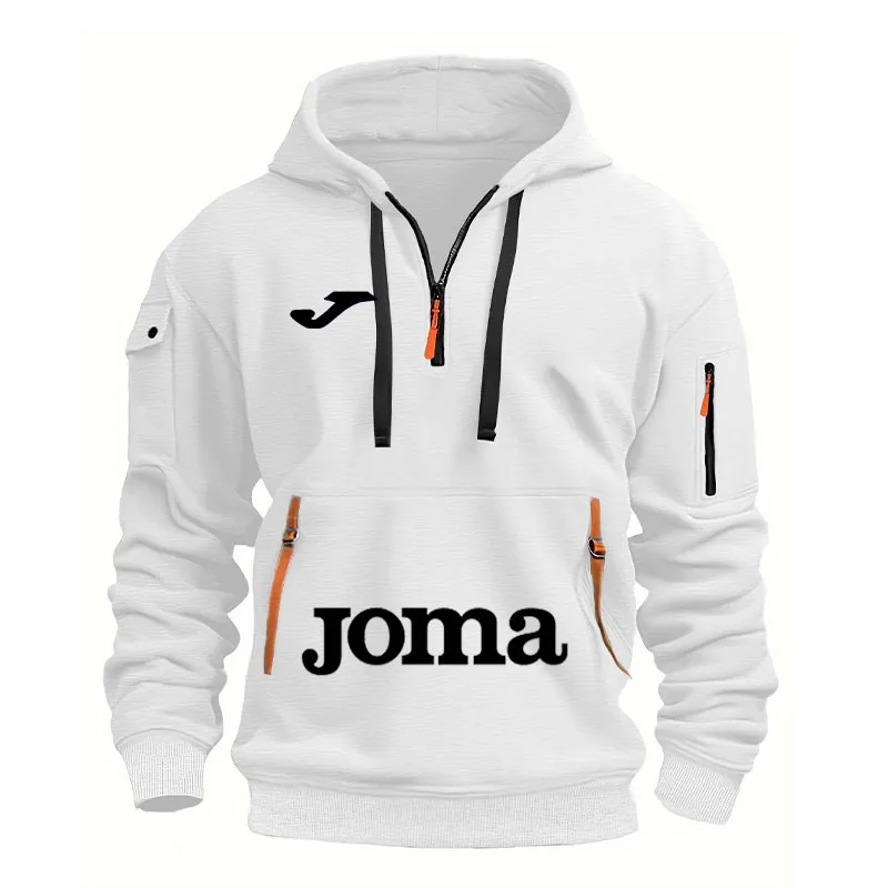 Joma The 2025 new style of fashionable men's casual hooded hoodie, sweatshirt, jacket, men's hoodie with multiple pockets