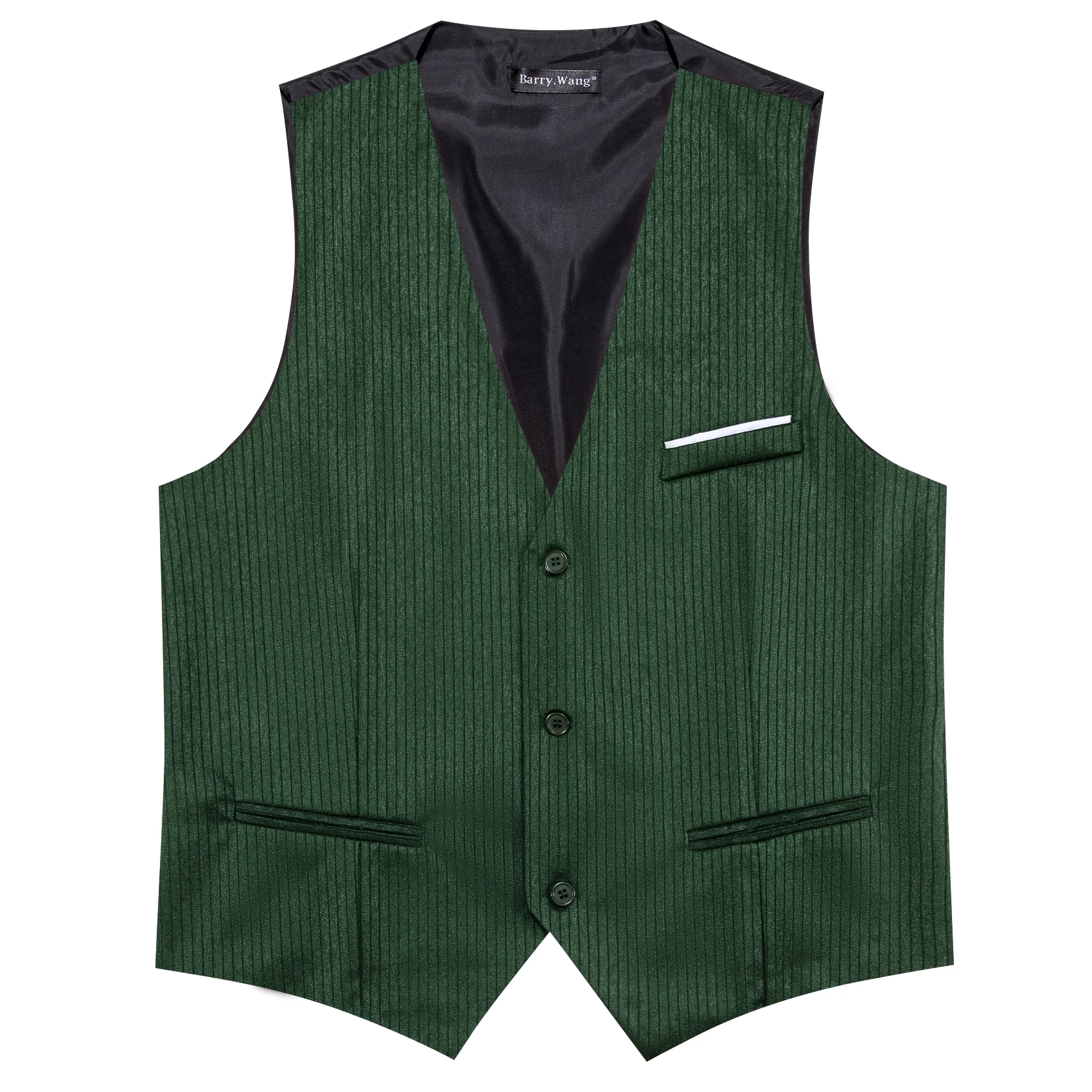 Barry.Wang Silk Men Vest Jacquard Striped 3 Buttons Formal Casual Waistcoat Sleeveless Jacket Male Wedding Business Party Gift