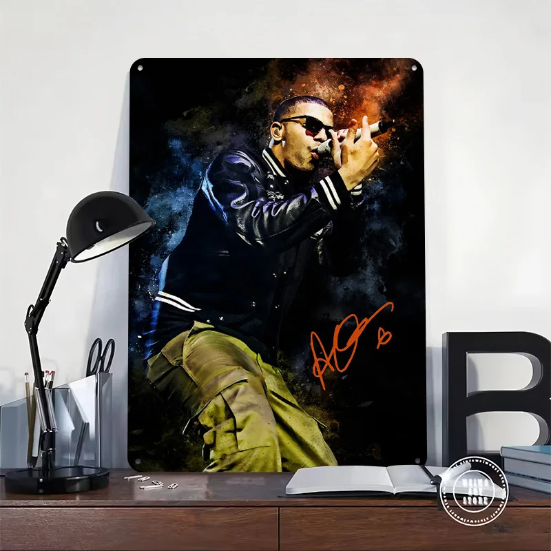 Drake 3D Texture Printed Poster Custom Vintage Metal Tin Plate Sign for Wall Art Room Decor Luxury Decoration Home Funny Signs