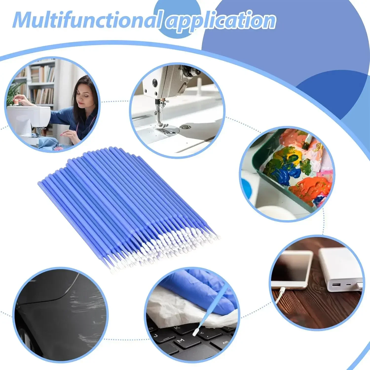 100pcs Paint Brushes Paint Touch-up Dentistry Pen Car Applicator Stick Once-only Use Automobile Pen Cleaning Stick Paint Brushes