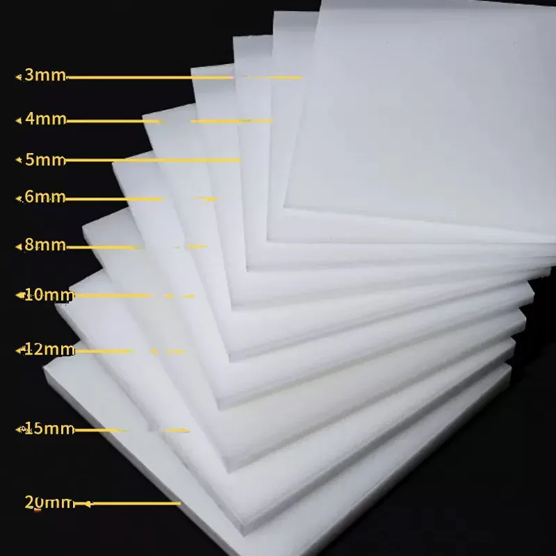 2Pcs Length 495mm White PA Nylon Flat Bar Sheet Strip Thick 3-20mm Wear-resistant Plastic Square Bar Rod Width 20/30/40/50-120mm