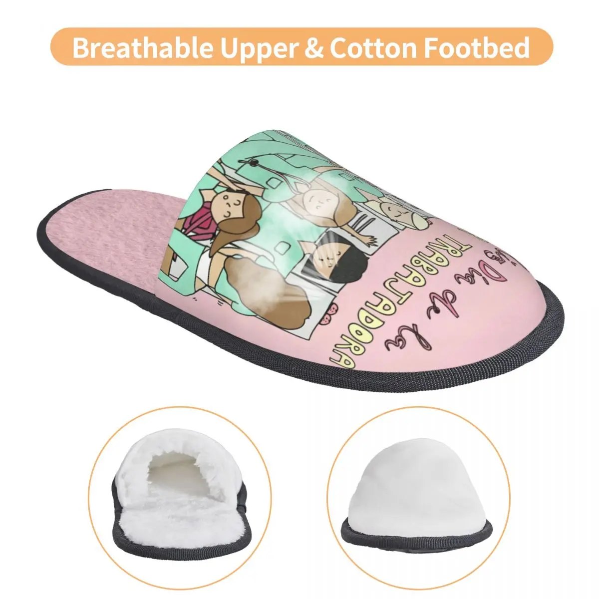 Aangepaste Enfermera En Apuros Arts Verpleegkundige Medische Gezondheid Zacht Traagschuim Huisslippers Vrouwen Gezellig Warm Anti-Slip Slipper