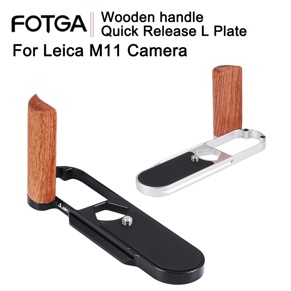FOTGA For Leica M11 Camera Grip L-type M11 Quick Release Plate Pear Wooden Grip Aluminum Base Portable Hand Bracket Accessories