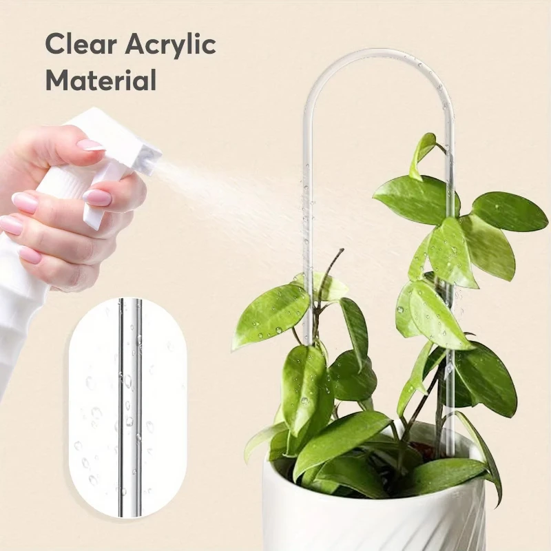 2/5 قطعة إطار تسلق نبات أكريليك على شكل حرف U شفاف متين داخلي أصيص زهور الكرمة دعم الهيكل للبستنة #4