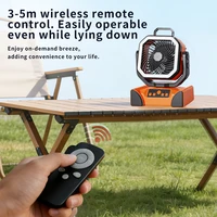 Ventilateur de camping extérieur 50000mAh avec télécommande, 4 vitesses de vent, jusqu'à 100 heures d'autonomie, poignée portable, ventilateur électrique de refroidissement 4