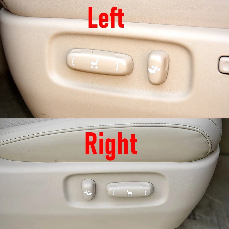 4Pcs Seat Switch Knob Cover Cap For Reclining/Slide Vertical For Toyota Land Cruiser LC200 2007-2020 84921-60120-C0/84921-60080C