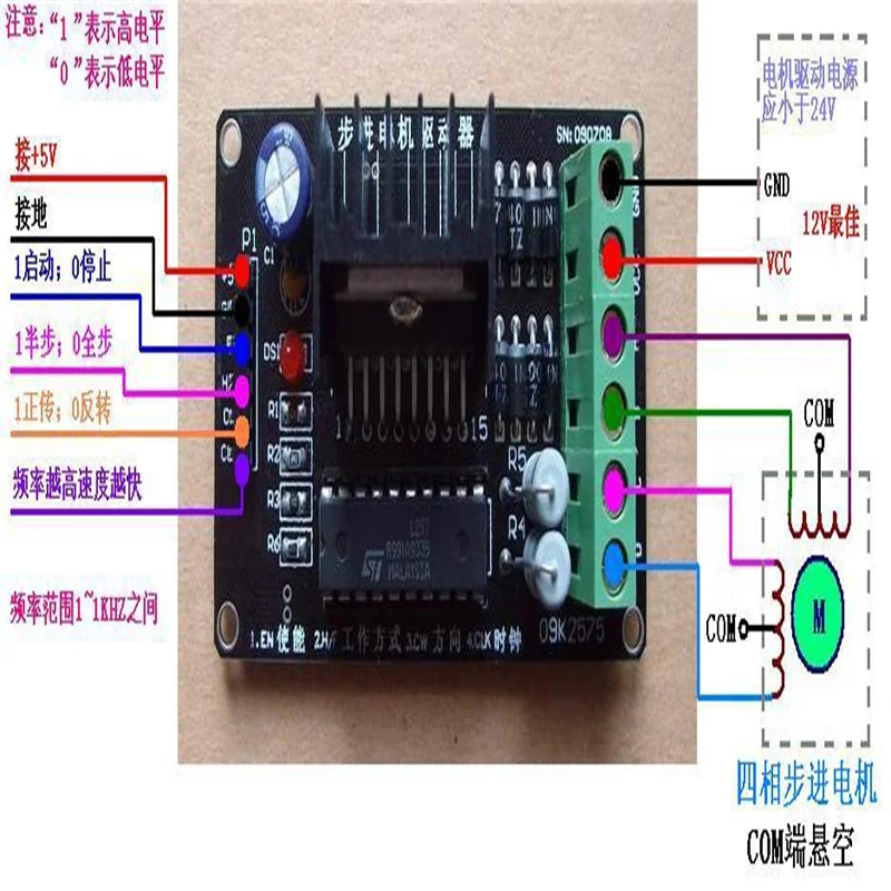 Sensor do módulo de driver de motor de passo, baseado no chip L297 e 298