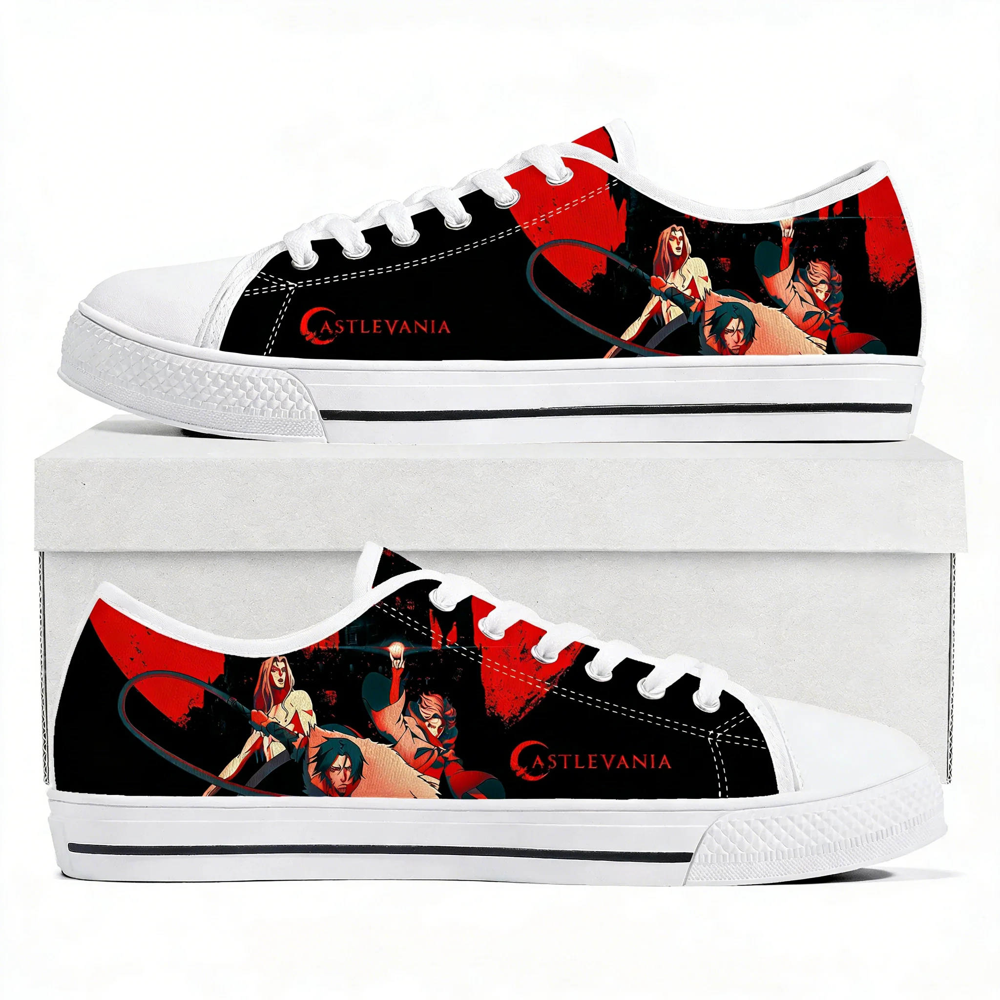 

Кроссовки Castlevania Low Top высокого качества для мужчин, женщин и подростков, модные кеды из канваса с узорами, удобная обувь, обувь на заказ