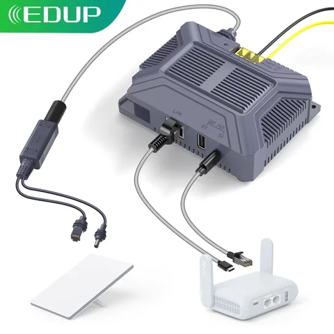 EDUP SK0091 Starlink Mini 12V Adapter Kit 180W 5 in 1 Gigabit ESD Shielded with USB & TypeC Outputs and DC 9-36V Converter