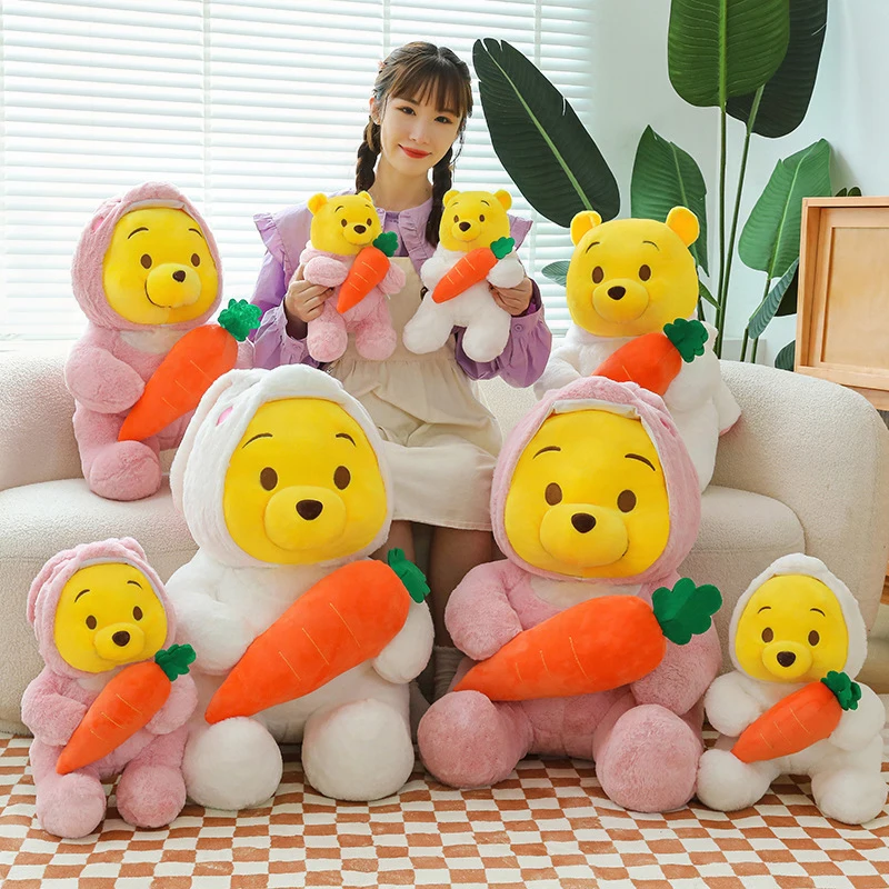 

Кавайная мягкая кукла Винни, плюшевая игрушка, милый морковный кролик, медведь Винни, мультяшная трансформирующая кукла для детей, подарок на день рождения, Рождество