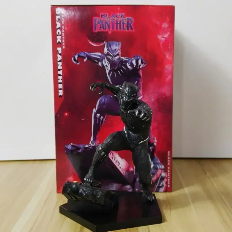 18 cm Anime Avengers 3 Black Panther GK: Black Panther Double Headed Carving 1/10 Box Set Regalo di ornamenti fatti a mano