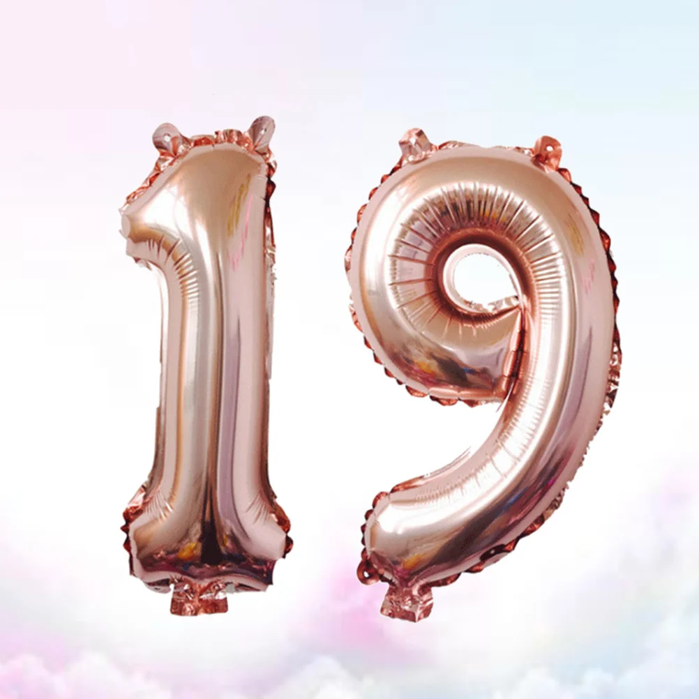 

40 Inch Number 19 Balloon Jumbo Foil Party Decorations Birthday Anniversary Reusable Inflatable Photo Props Business