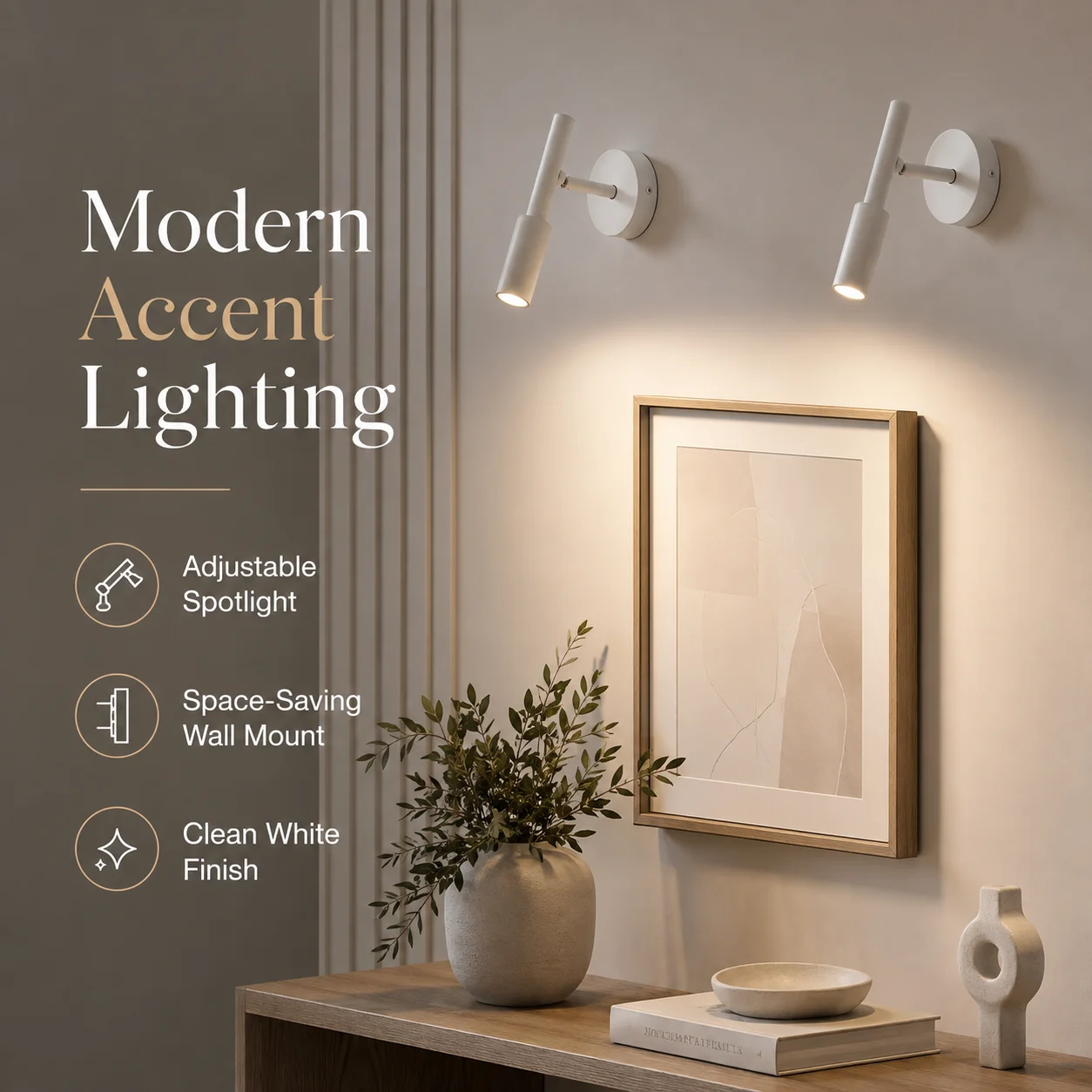 JOYINLED 5W Moderner weißer Wandstrahler, verstellbare LED-Lesewandleuchte 1/2 Stück, 3000K/4000K/6000K für Schlafzimmer, Nachttisch, Wohnzimmer