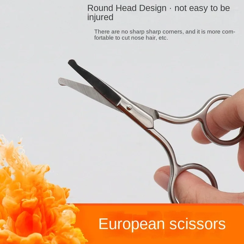 1Pcs Eyebrow Scissor Nose Hair Safe Scissors Makeup Eyelash Trimmer Facial Hair Remover Manicure Scissor Nail Cuticle Tool