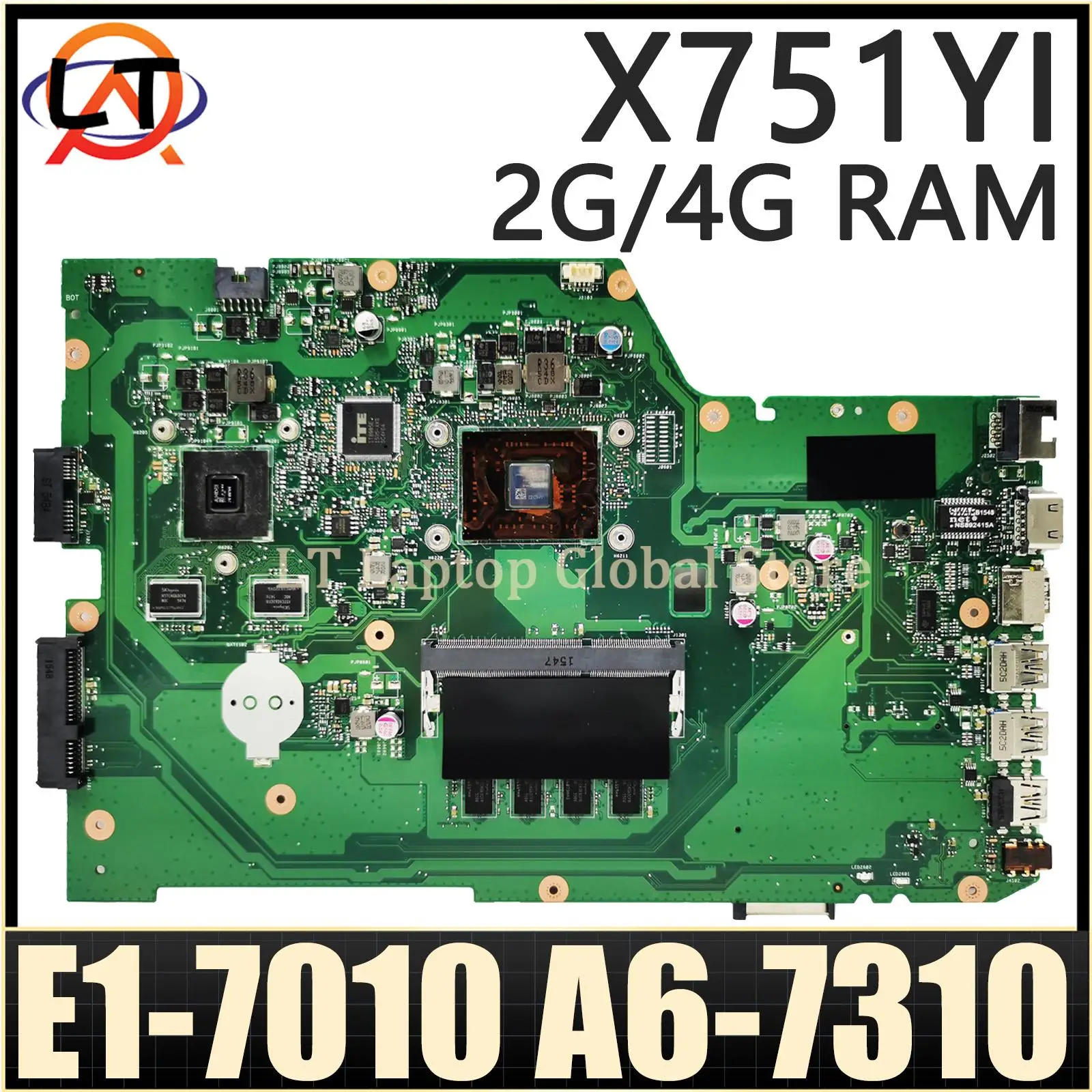 X751YI MAINboard Laptop ASUS, Motherboard Laptop f751y A751YI K751YI dengan CPU AMD 2GB/4GB/tes RAM OK