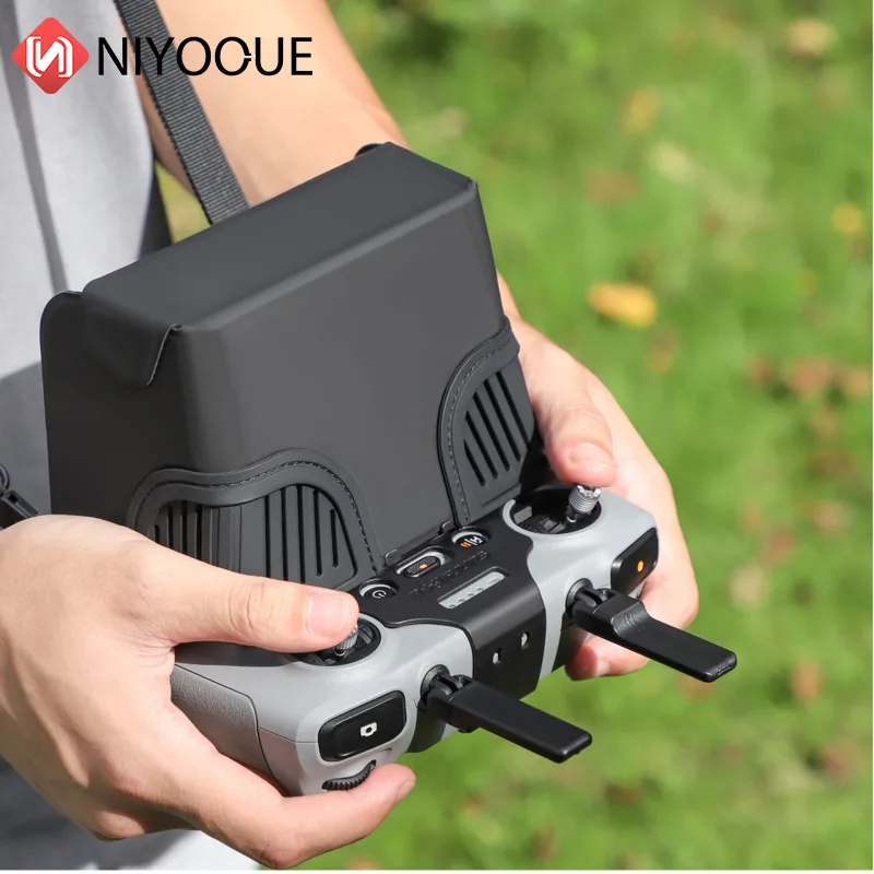 Screen Remote Control Mini Silicone Sunshade Foldable Magnetic PU Leather Sun Hood Sun Hood For DJI RC 2 For Air 3 Accessories