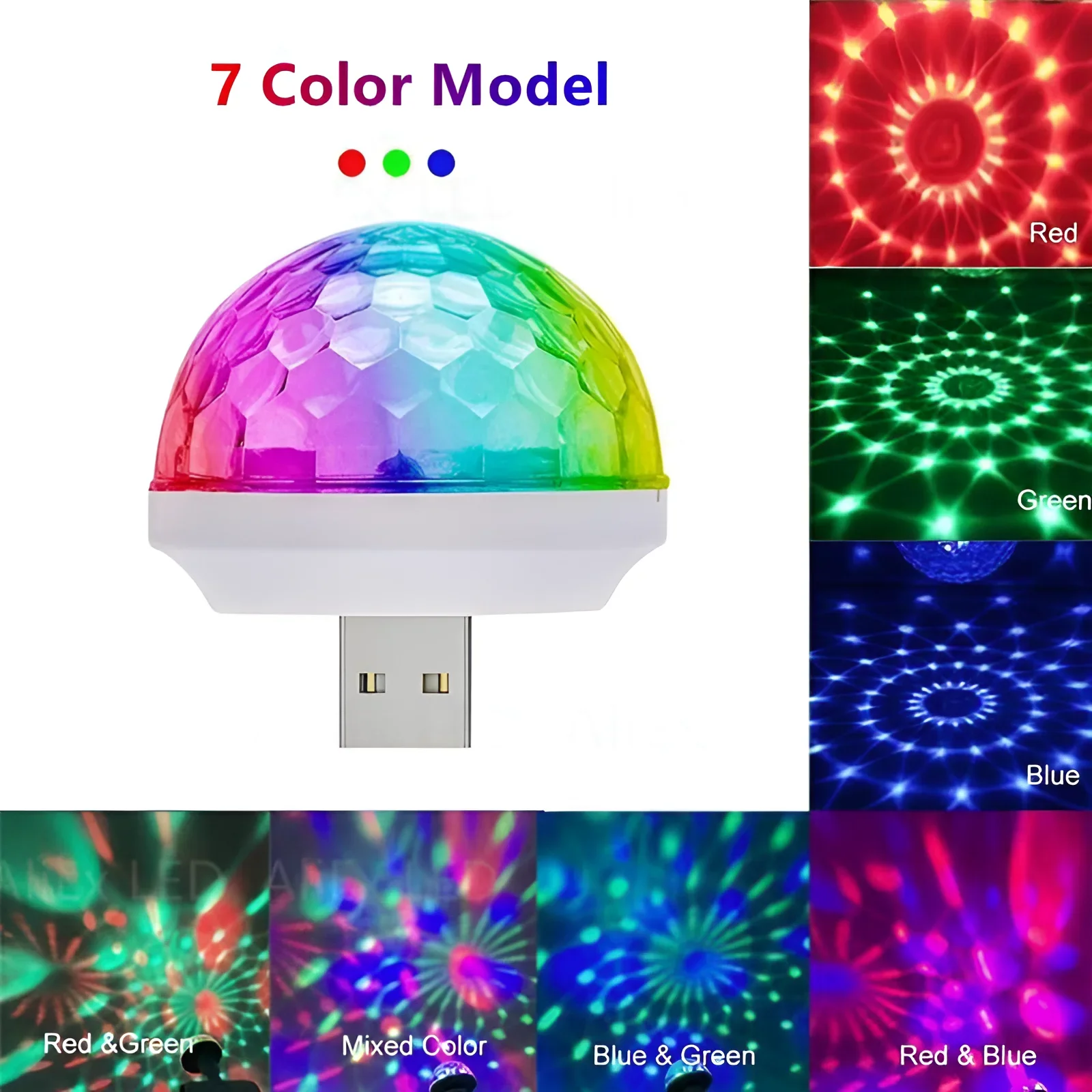 4W USB LED Car Atmosphere Light RGB Music Sound Control DJ Disco Ball Lamp Home Party USB To Apple Android Phone Disco Light Sk