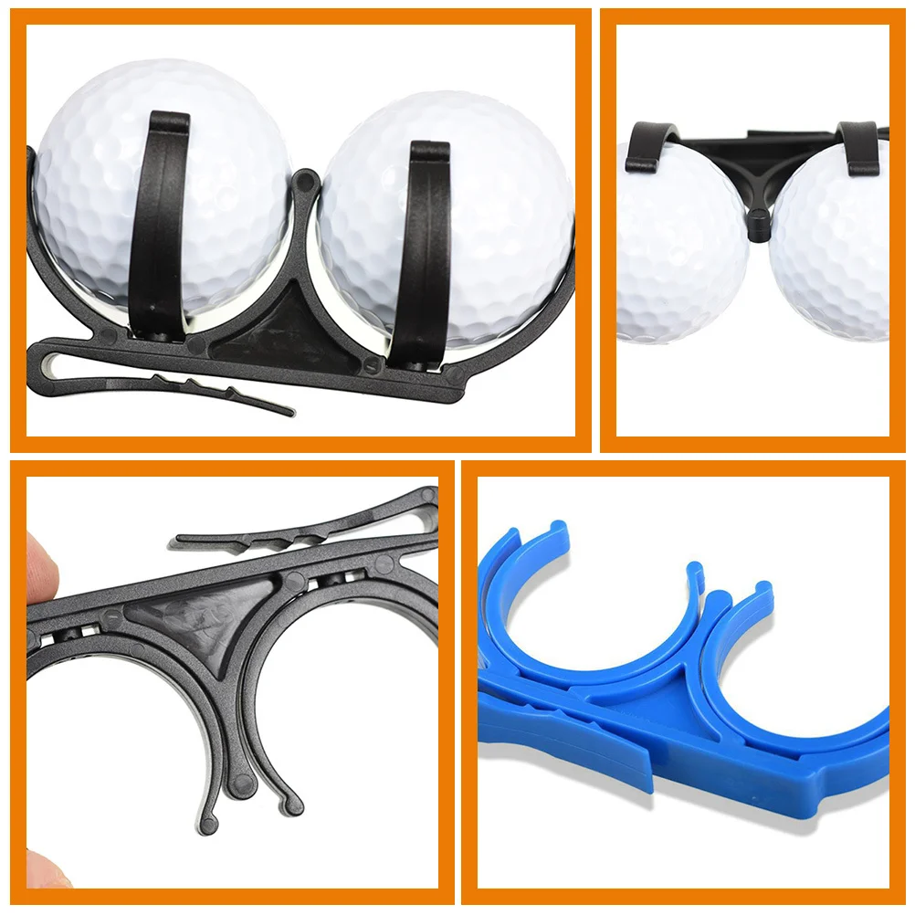 2 قطعة حامل كرة جولف محمول قابل للطي، مشابك خفيفة الوزن قابلة للتدوير معلقة على الخصر، أدوات تدريب مريحة لمشابك الجولف