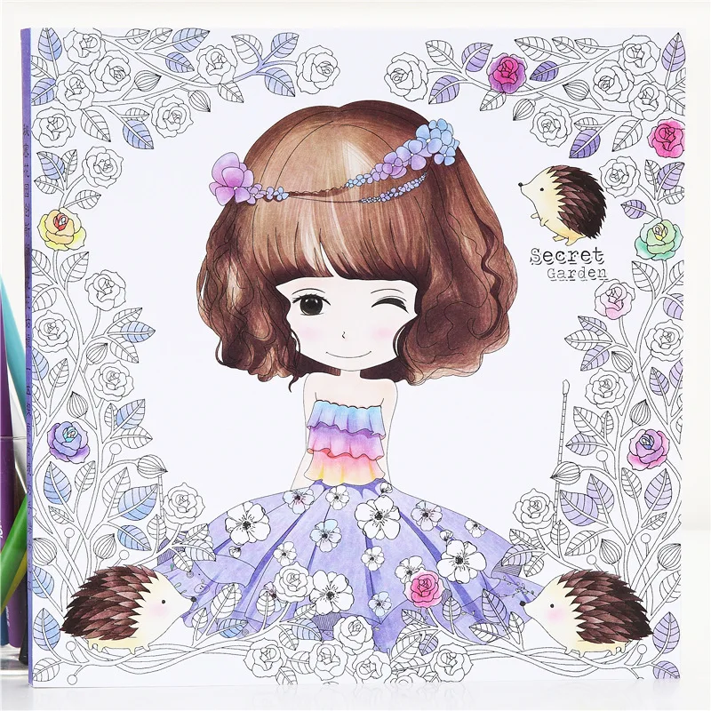 

Bview Art 50-page(100 sheets)Princess & Floral Coloring Book for Girls & Adults: Stress Relief Art Therapy Doodle Sketching Pad