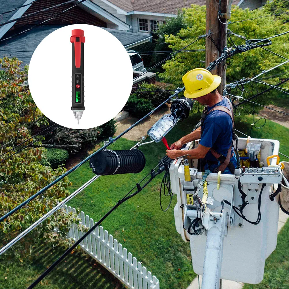 

Бесконтактный тестер-ручка с ЖК-дисплеем, функцией автоматического отключения и фонариком для определения напряжения, 1 шт.