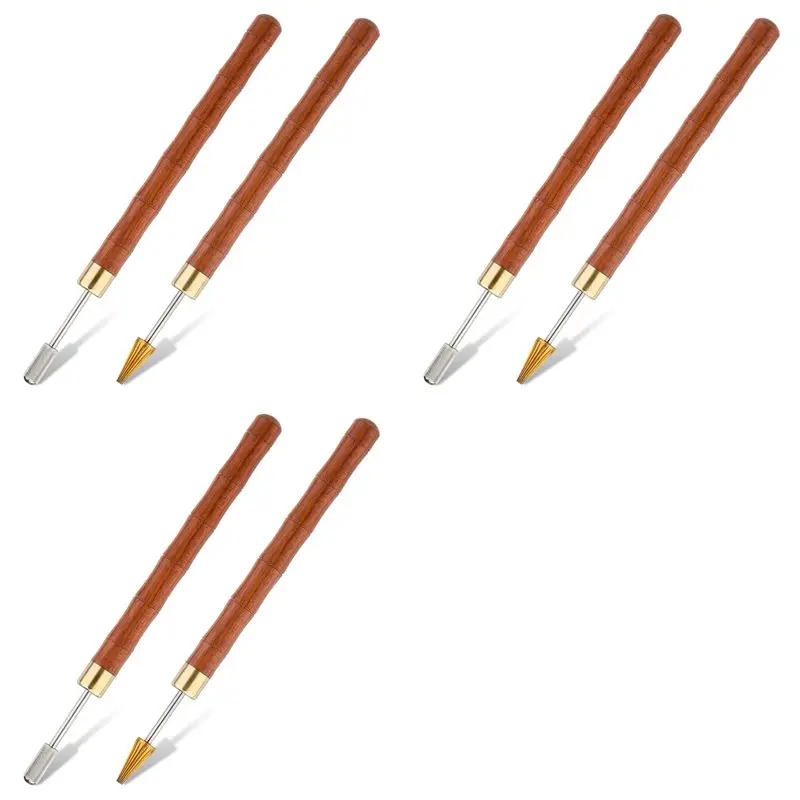 

【CHRISTMAS 】6Pcs Leather Edge Dye Pens, Leather Edge Roller Pen Applicator, Leather Edge Printing Tools For Leather Craft DIY Wo
