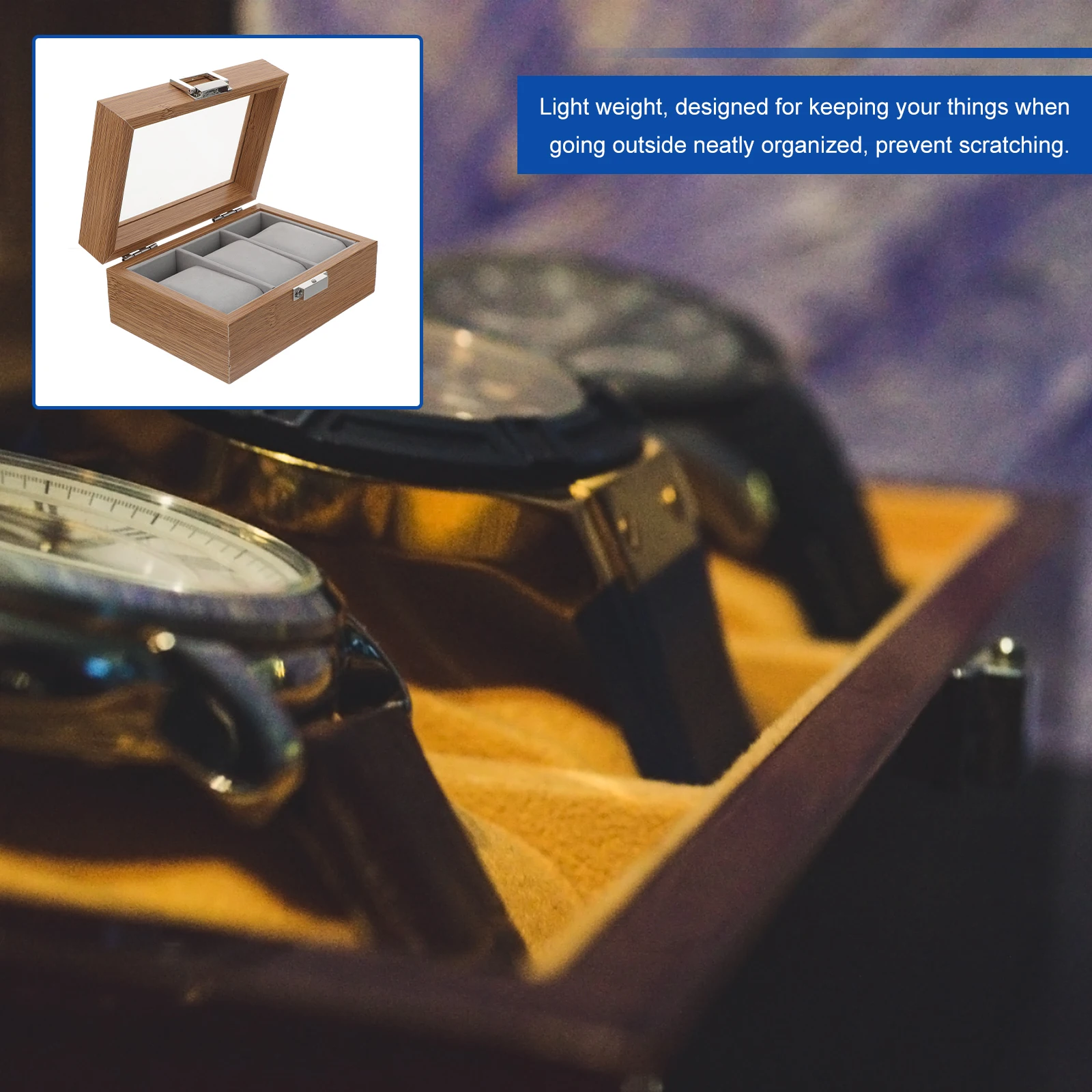 

1 pc Wooden Watch Box Portable Travel Sundries Organizer Organizer Case for Travel Jewelry Accessories Small Item Holder Display