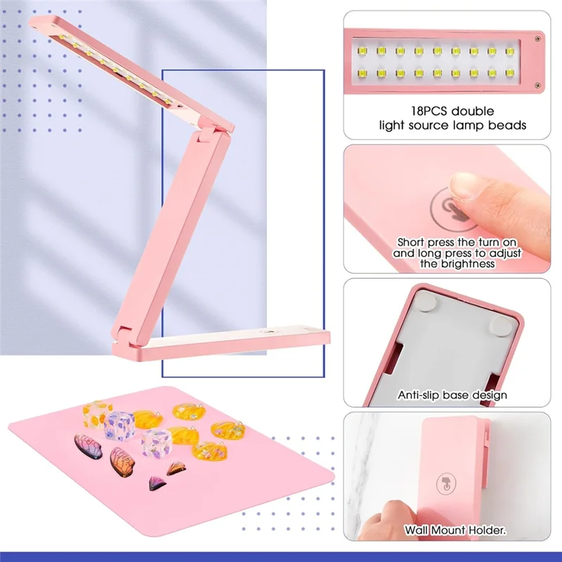 

THIVN-UV Light For Resin Curing Foldable UV Resin Light With 18 Lamp Beads Large Lamp For Molds, Jewelry Making, DIY Crafts