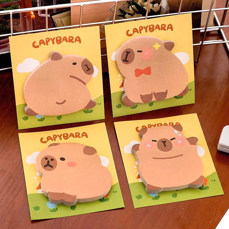 40 Stks/partij Creatieve Capybara Memo Pad Kawaii Dier Plakbriefjes Briefpapier Label Notitieblok Planner Sticker Post Schoolbenodigdheden