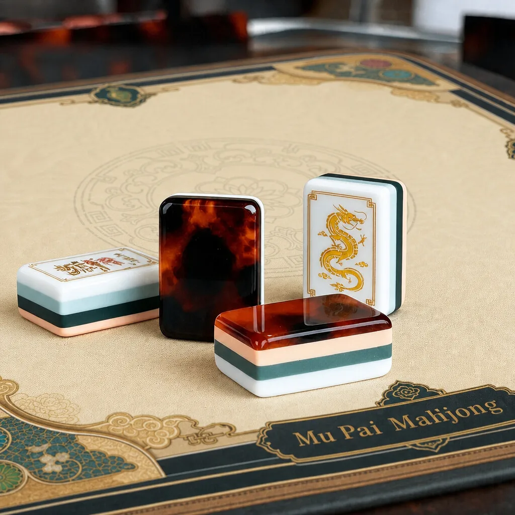 Luxury American Mahjong Tiles Set, Tortoise Shell Acrylic, Classical Design, 4 Players, Gift, In Stock, Fast Delivery