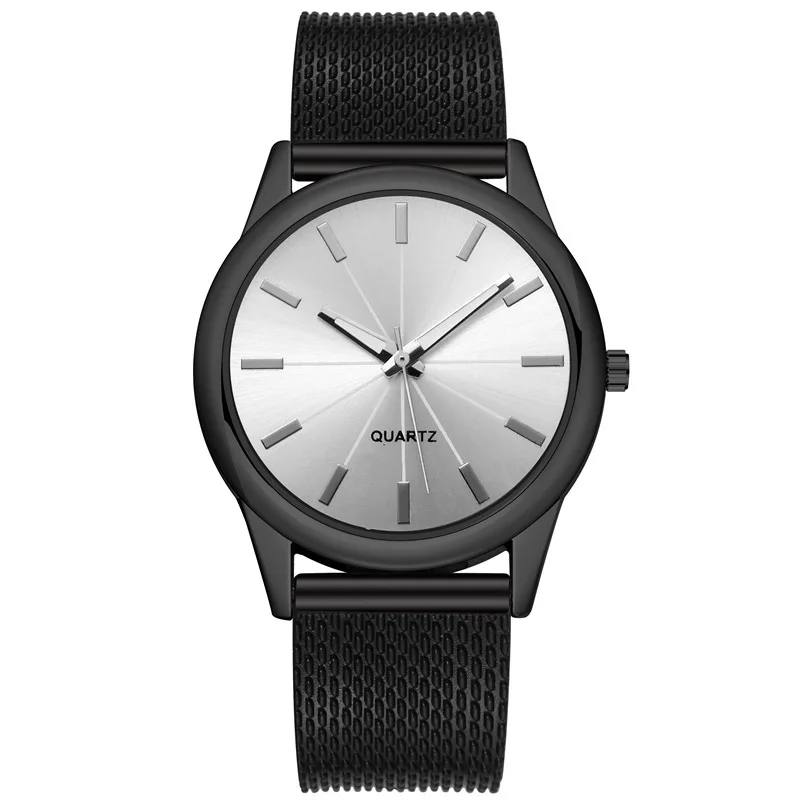 Montre magnétique en acier inoxydable pour femme, bracelet en maille, montres-bracelets de luxe, or, noir, 2024