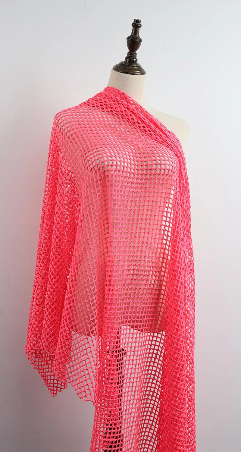 Dia.1cm Diamond Holes Mesh Polyester Fishnet Fabric Small Stretch 165cm wide - sold by the yard (91cm long)